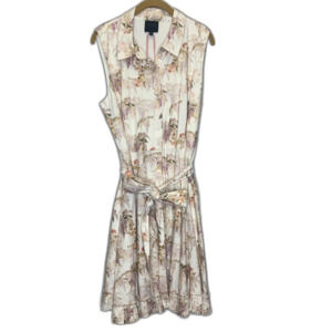 Alex Marie Tracy Floral Linen Dress Ruffled Hem Romantic Feminine Cottagecore 14